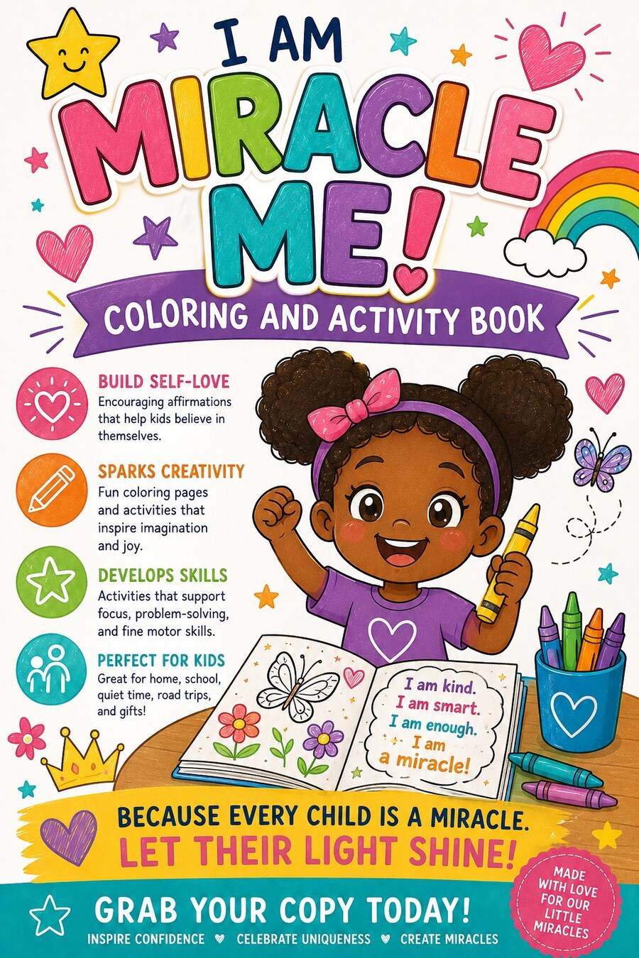 I Am Miracle Me Coloring and Activity Book cover by Dr. Emily Grant DeCarlo